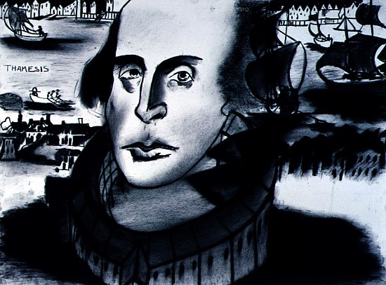 William Shakespeare (1564-1616) 1994 (charcoal on paper)  from Jacob  Sutton