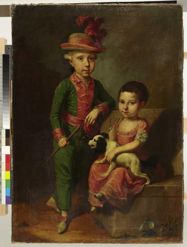 Doppelbildnis des Johann Georg von Holzhausen (1771-1846) und seiner Schwester Henriette (1773-1834) from Jacob ? Tischbein