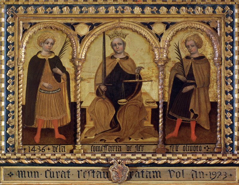 Justice between St. Felix and St. Fortunato from Jacobello del Fiore