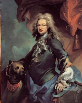 Portrait of a man with Great Dane