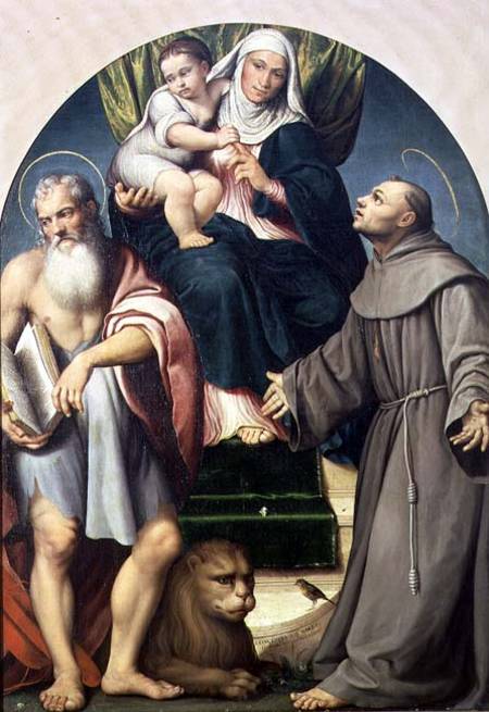 St. Anne with the Infant Virgin Between St. Jerome and St. Francis from Jacopo Bassano
