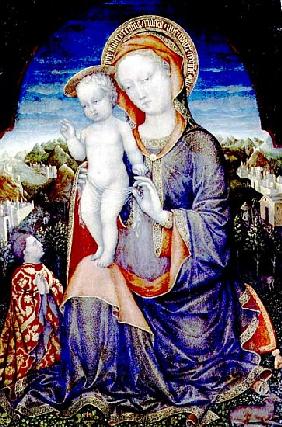 The Madonna of Humility adored by Leonello d''Este (1407-50)