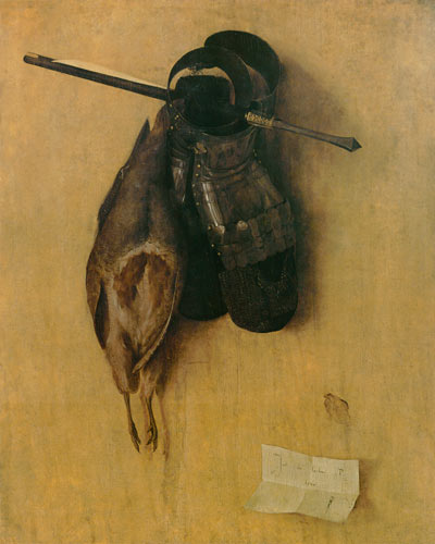 Still life with partridge, arrow and gloves from Jacopo de Barbari