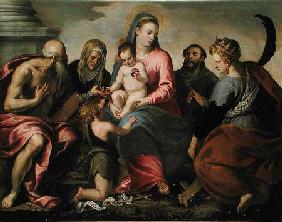 Virgin and Child surrounded by Saint Jerome, Saint Elizabeth, Saint John the Baptist, Saint Francis