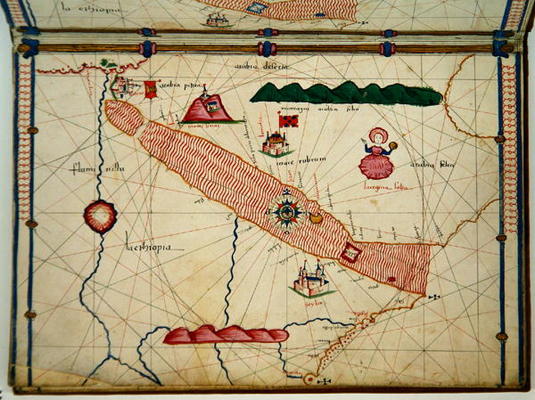 Ms Ital 550.0.3.15 fol.6r Map of Egypt, from the 'Carte Geografiche' (vellum) from Jacopo Russo