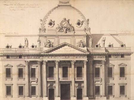 Design for the Ecole Militaire, Paris, 1751 (pen, brush from Jacques-Ange Gabriel