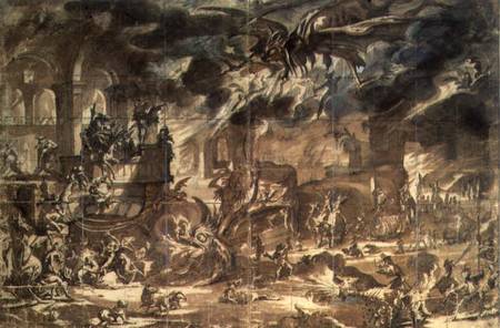 The Temptation of St. Anthony, 1630s (black chalk, pen and ink, brown from Jacques Callot