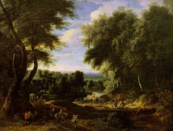 The Road to Boitsfort from Auderghem and the Ten Reuken Pond from Jacques d' Arthois