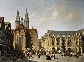 Old town market in Brunswick from Jacques François Carabain