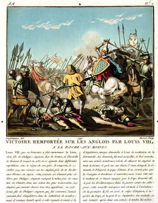 Victory Gained Over the English by Louis VIII (1187-1226) at La Roche aux-Moines, engraved by Jean B from Jacques Francois Joseph Swebach
