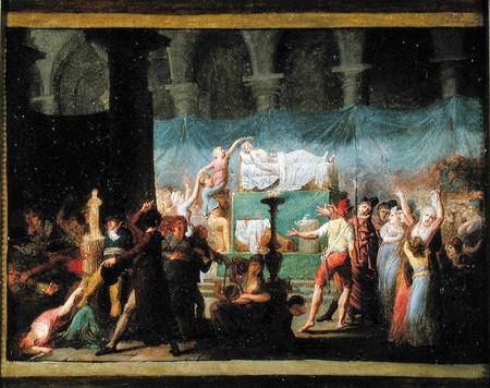The Funeral of Marat in the Ancient Church of Cordeliers from Jacques Louis David
