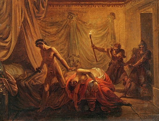 The Death of Cleonice (oil on canvas mounted on wood)The from Jacques Louis David