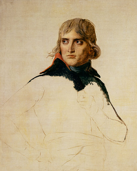 Unfinished portrait of General Bonaparte (1769-1821) from Jacques Louis David