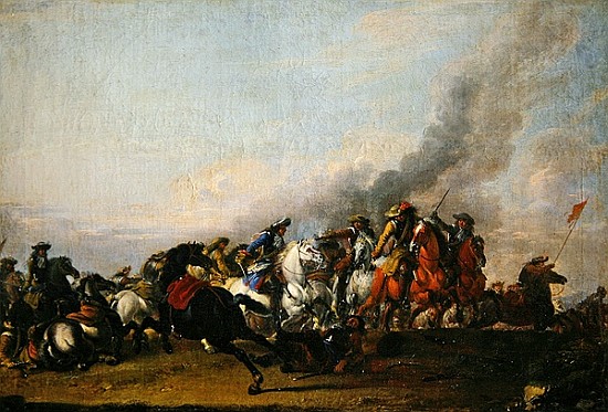 Collision of the Cavalry from Jacques (Le Bourguignon) Courtois