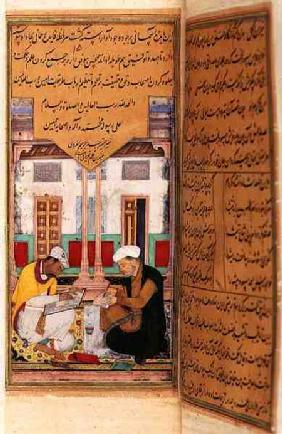 Scribe and Painter at Work, from the Hadiqat Al-Haqiqat (The Garden of Truth) by Hakim Sana'i