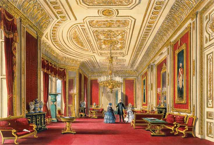 The Crimson Drawing Room, Windsor Castle from James Baker Pyne