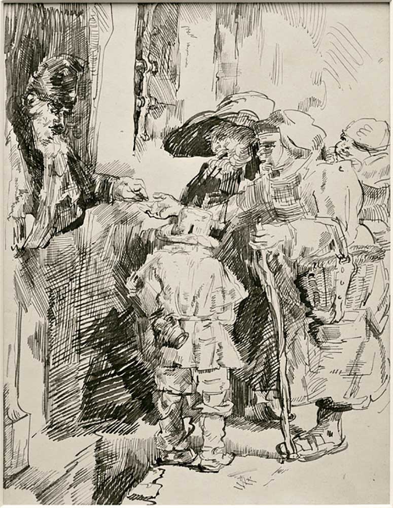 The beggars at the front door from James Ensor