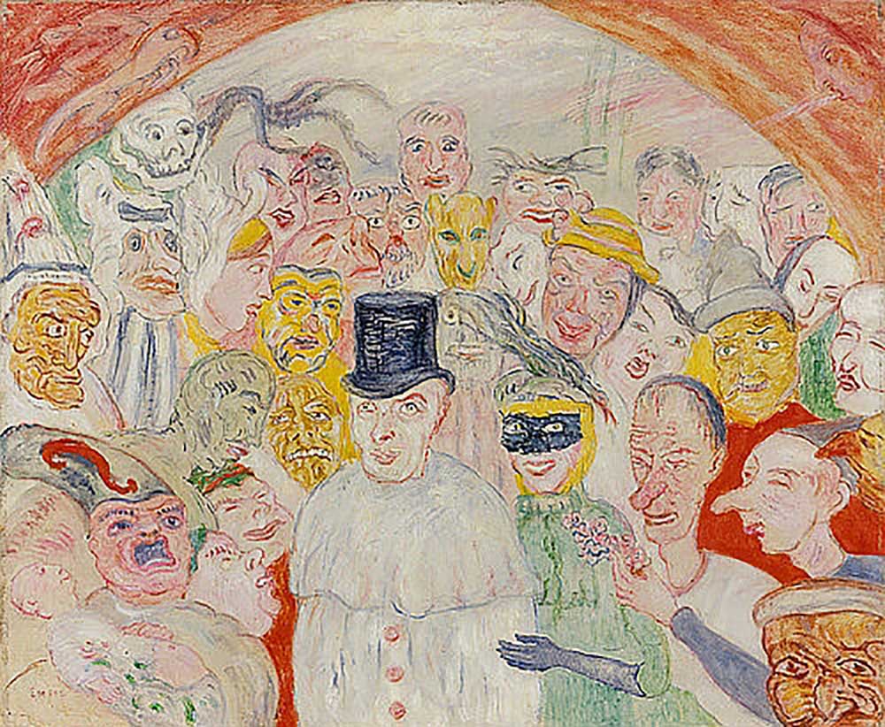 The troubled masks (Les masques intrigués) from James Ensor