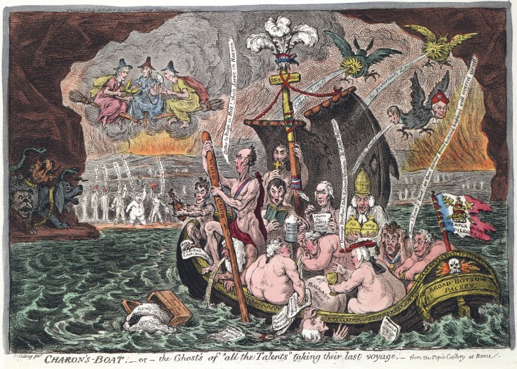 Charon's Boat or The Ghosts of all the Talents taking their last voyage from James Gillray