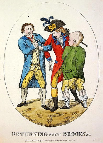 Returning from Brooks''s from James Gillray