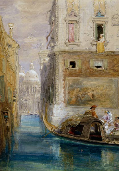 The Gondola, Venice, with Santa Maria della Salute in the Distance, 1865 (w/c from James Holland