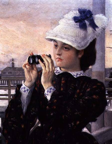The Captain's Daughter, detail of the girl with her binoculars from James Jacques Tissot