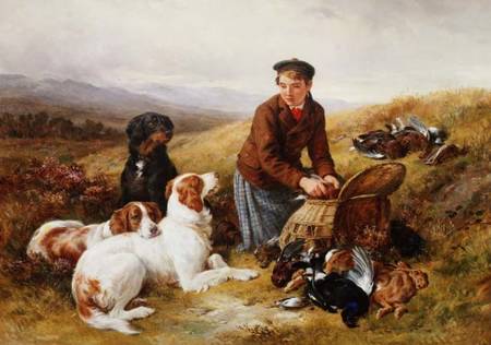 A Young Gillie With Setters and Dead Game from James Jnr Hardy