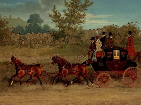 The Exeter Royal Mail on a country road from James Pollard