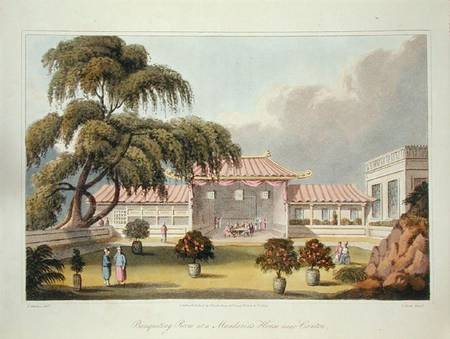 Banqueting Room at a Mandarin's House near Canton, from 'Journal of a voyage, in 1811 and 1812 to Ma from James Wathen