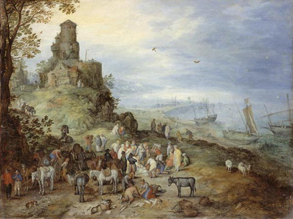 Coastal Landscape with the Calling of St. Peter and Andrew from Jan Brueghel d. Ä.