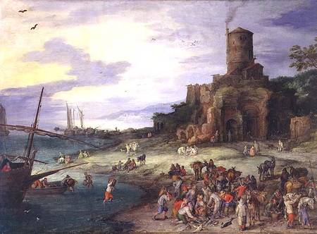 Fishermen on the Shore from Jan Brueghel d. Ä.