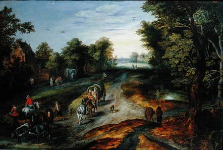Landscape with a Village Road from Jan Brueghel d. Ä.