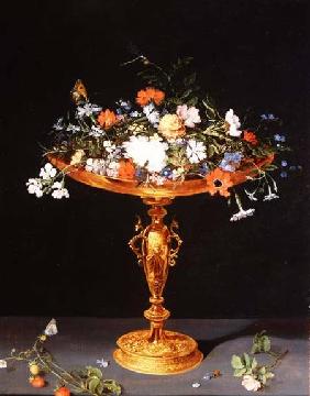 Flowers in a Golden Tazza