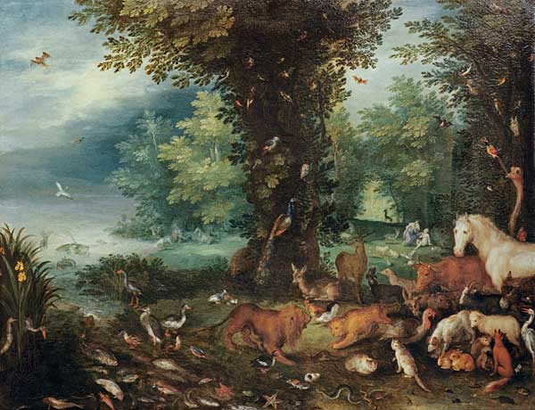 Paradisical landscape / J.Brueghel from Jan Brueghel d. J.