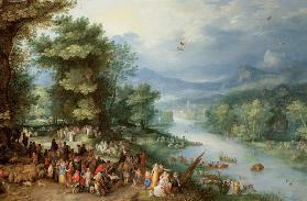 J.Brueghel t.E. / Landscape with Tobias