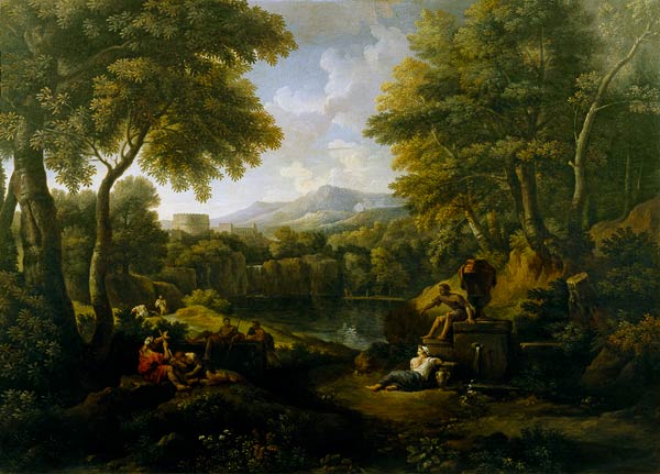 Landscape with figures at a well from Jan Frans van Bloemen
