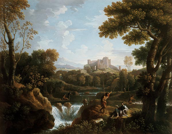 Arcadian landscape with shepherds from Jan Frans van Bloemen
