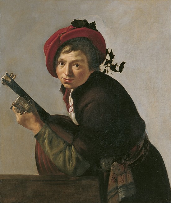 Young Man Playing a Theorbo from Jan Gerritsz. van Bronckhorst