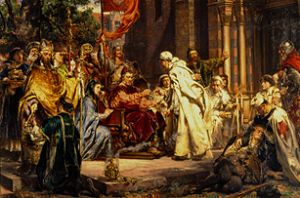 Piotr Wlast Dunin fetches the Cistercian monks to Poland from Jan Matejko