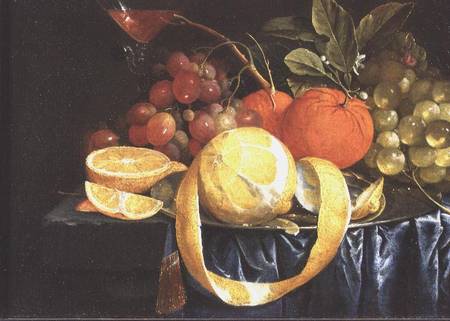Still Life of Grapes, Oranges and a Peeled Lemon from Jan Pauwel the Elder Gillemans