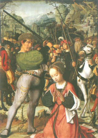 The decapitation of St. Katharina (right wing of a triptych) from Jan Provost