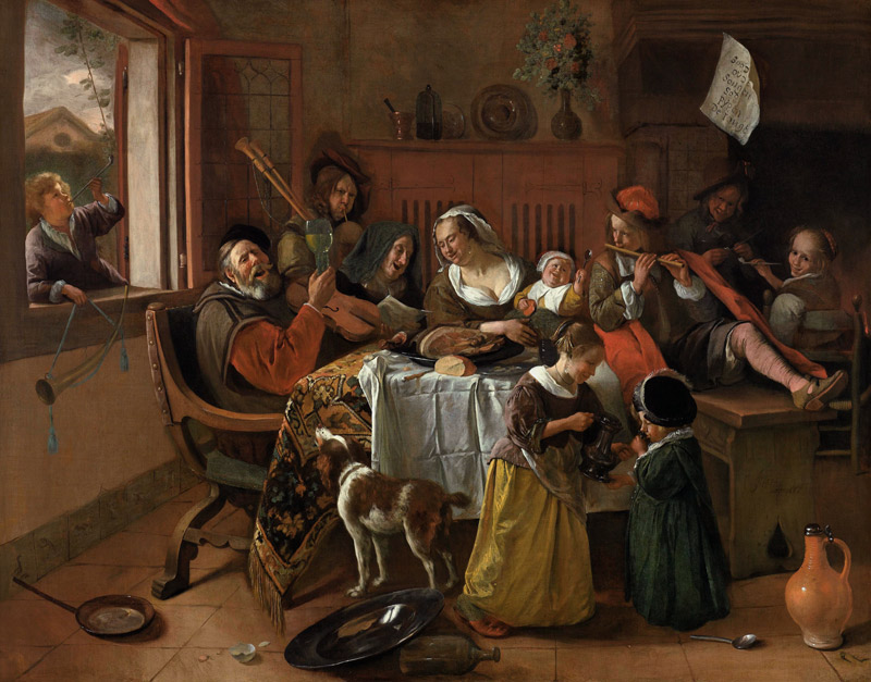 Jan Steen, As the aged sang... / 1668. from Jan Havickszoon Steen