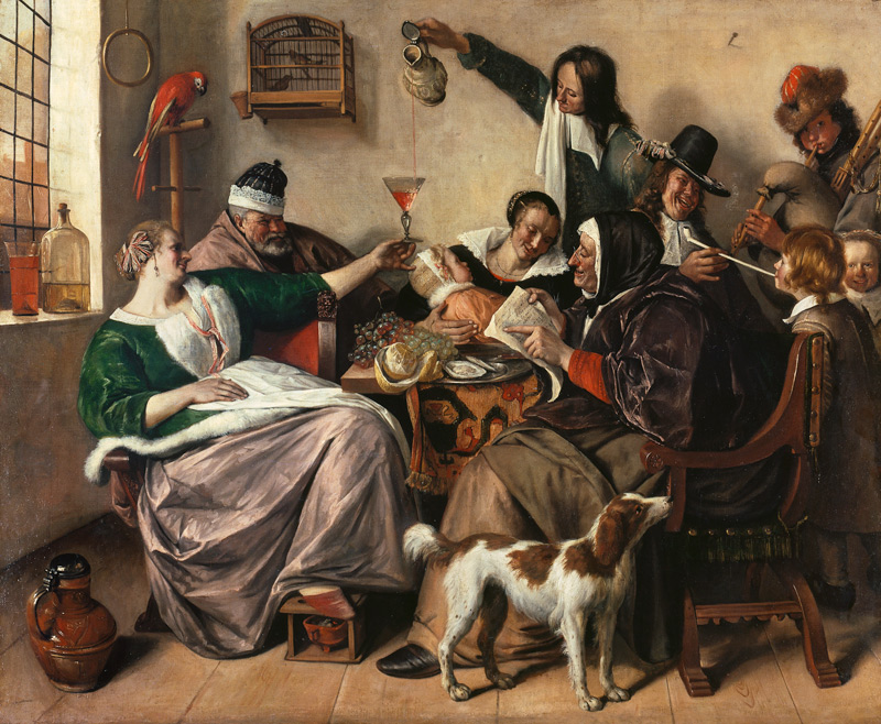 Happy society (the family of the painter) from Jan Havickszoon Steen