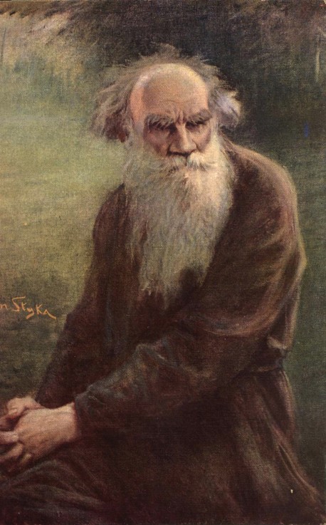 Portrait of the author Leo N. Tolstoy (1828-1910) from Jan Styka