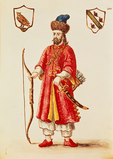 Marco Polo (1254-1324) dressed in Tartar costume from Jan van Grevenbroeck