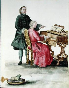 A Singer at the Clavichord with her Teacher