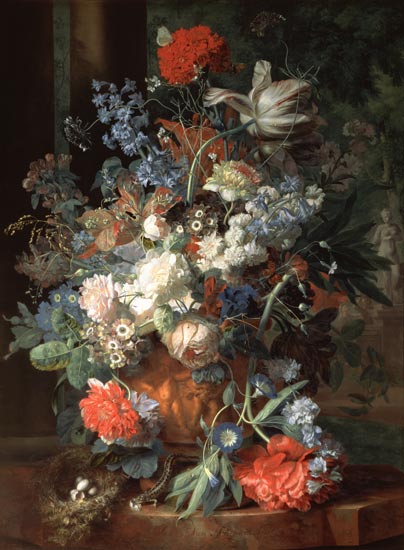 Bouquet of Flowers in a Landscape from Jan van Huysum