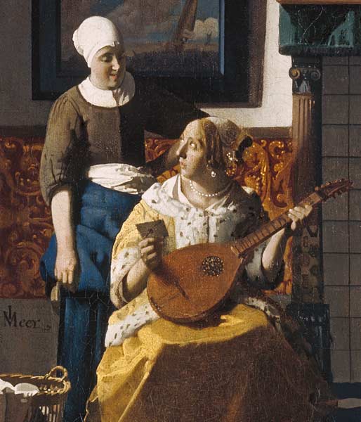The love letter cut out from from Johannes Vermeer