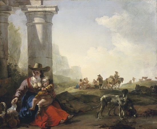 Italian Peasants among Ruins from Jan Weenix