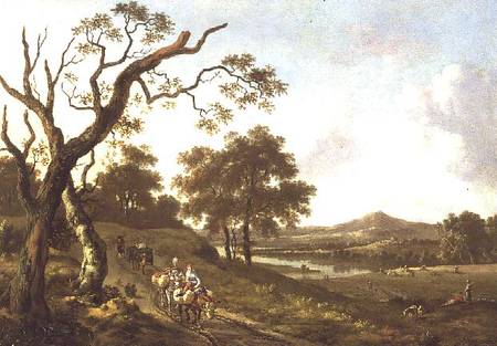 An Extensive Landscape with Pack Mules on a Country Road from Jan Wynants